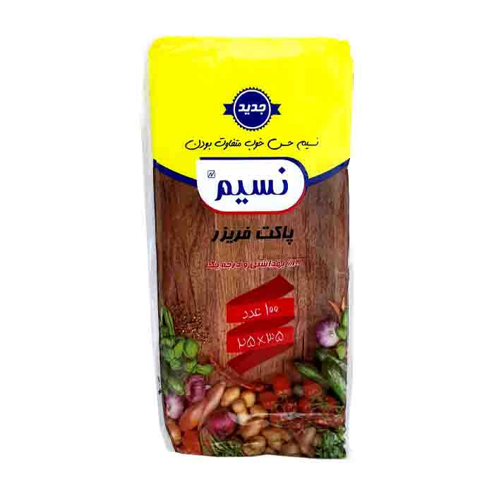 عکس اصلی کیسه فریزر چسبی نسیم تعداد 100 عدد